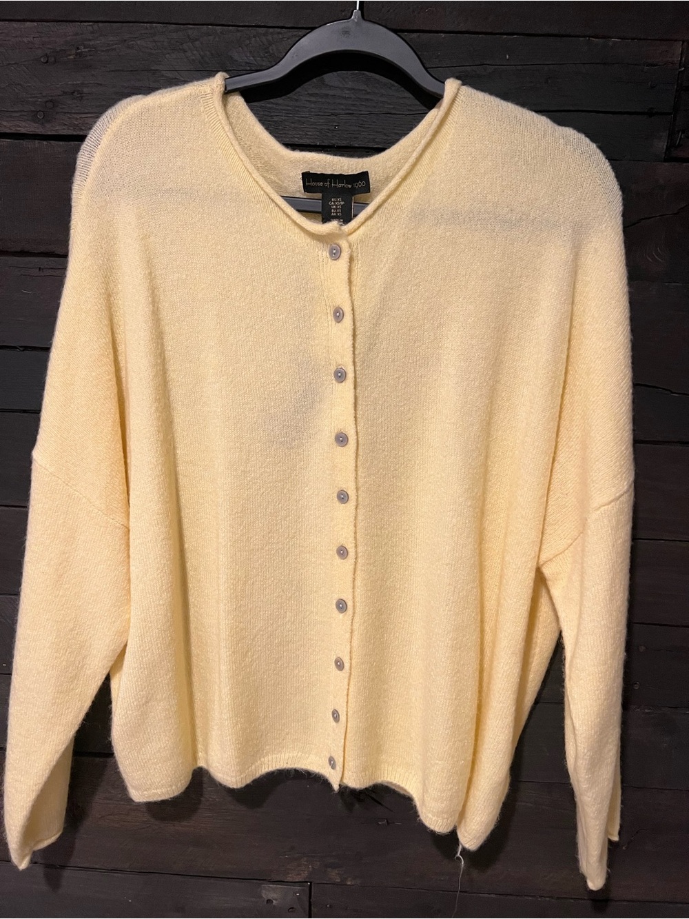 House of Harlow 1960 soft yellow cashmere oversized cardigan NWT size XS